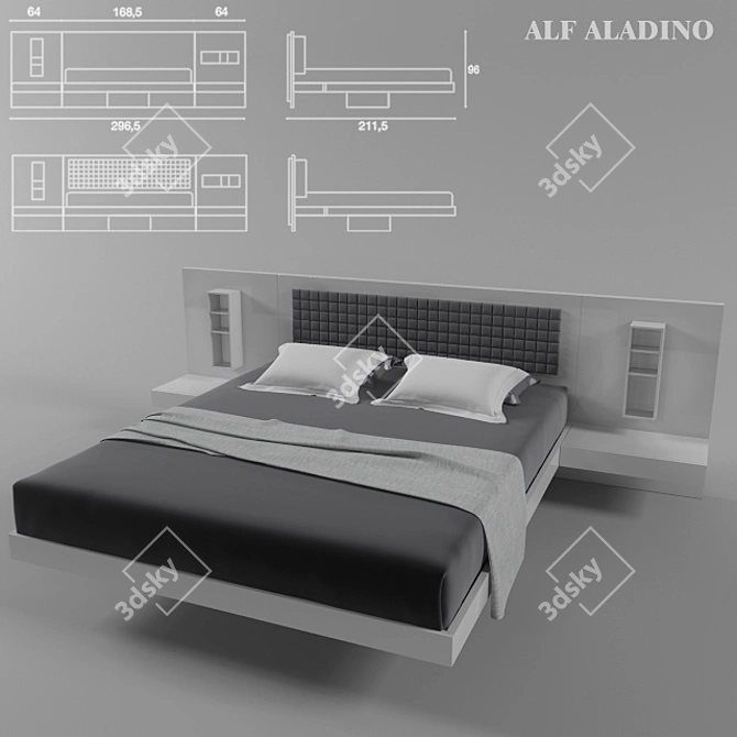 Elegant Alf Bed: Ultimate Comfort 3D model image 1