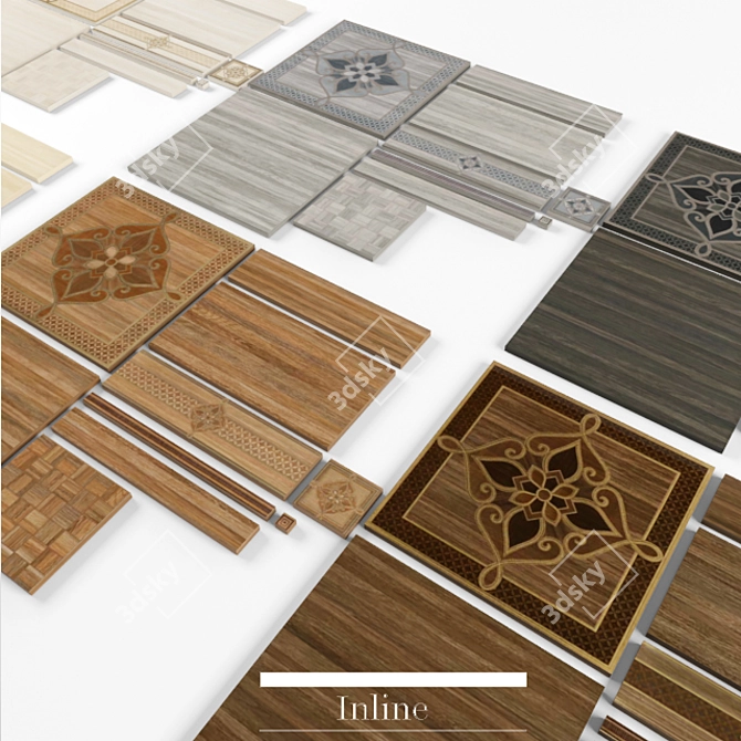 Inline Floor Tiles - 6 Species 3D model image 2