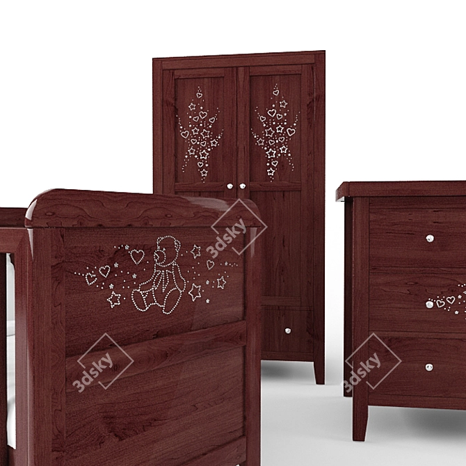 Marika Crystal Nursery Furniture Set 3D model image 2