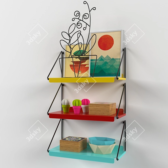 Modern Wall Shelf: Stylish Storage Solution 3D model image 2