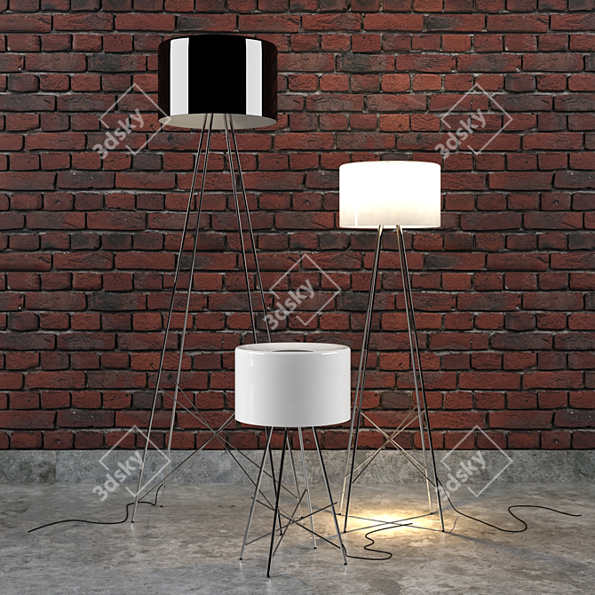 Ray Floor Lamp by Flos: Elegant Design, Multiple Sizes & Finishes 3D model image 1