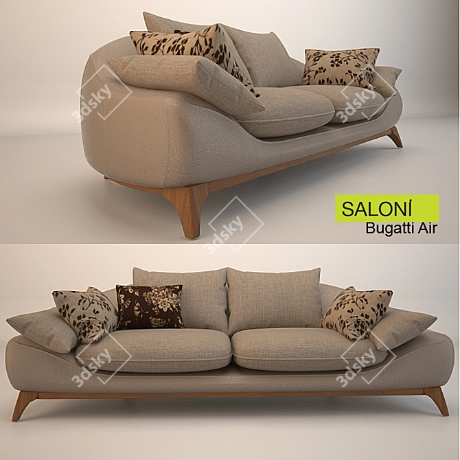 Elegant Comfort: Saloni / Bugatti Air Sofa 3D model image 1