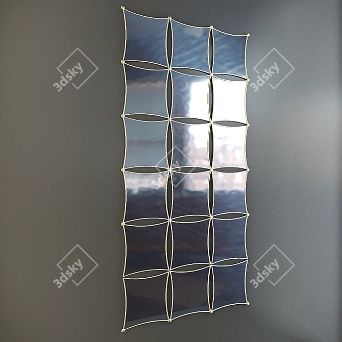 Sleek Modern Mirror - Height 1800mm, Width 920mm 3D model image 2