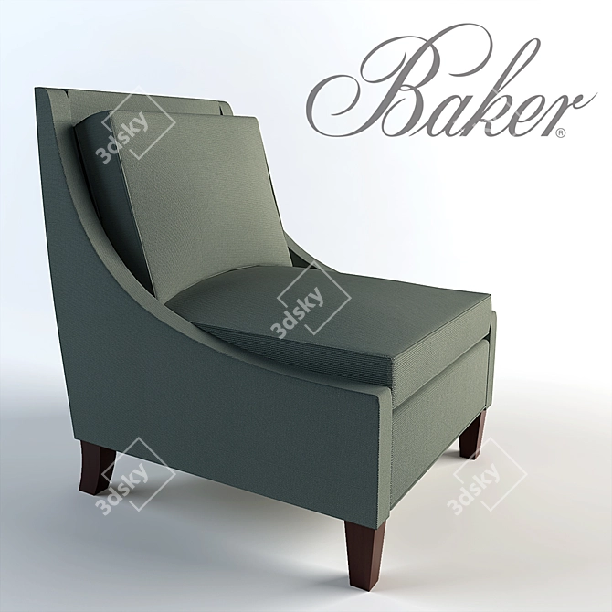 Graceful Lounge Chair by Baker 3D model image 1