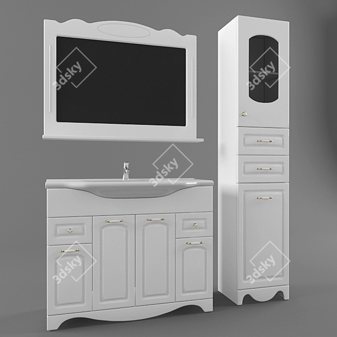 Bathroom Furniture Set 3D model image 1