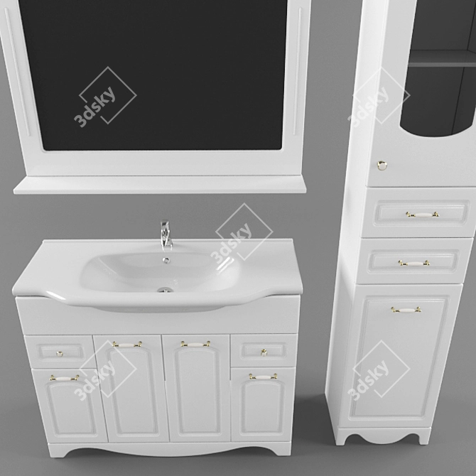 Bathroom Furniture Set 3D model image 2