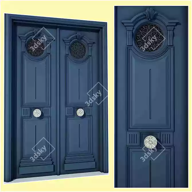 Classic Entry Door- 1400mm x 2300mm 3D model image 1