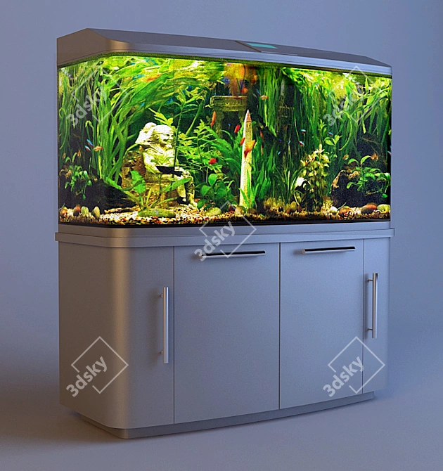 Aquarium Cabinet Set 3D model image 1