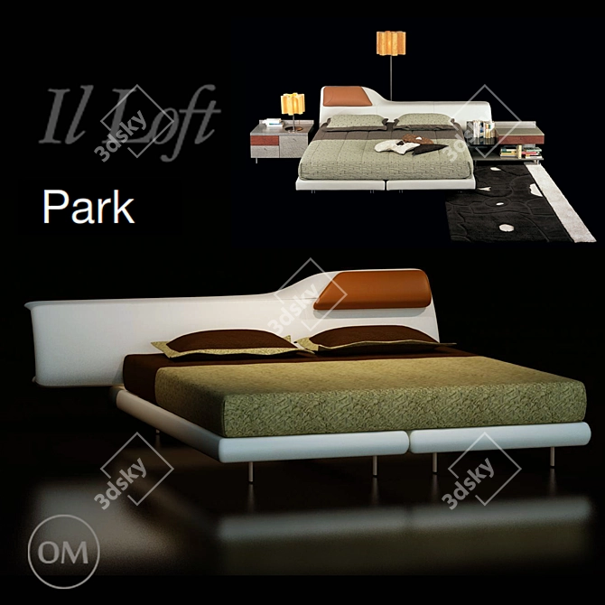 Modern Park Bed: Sleek Design & Ultimate Comfort 3D model image 1
