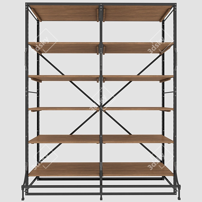 RH French Library Shelving: Elegant Storage Solution 3D model image 2