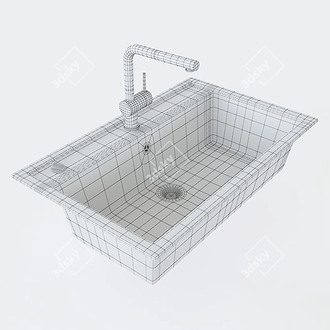 Blanco DALAGO 8 Kitchen Sink and LINUS-S Mixer 3D model image 3