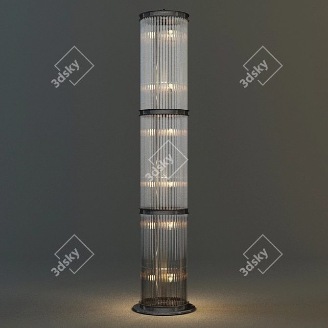 Modern Rod Floor Lamp | Tall Height 3D model image 1