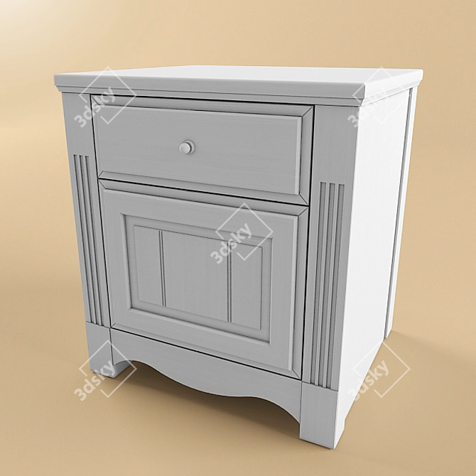 Elegant Empire Wood Nightstand 3D model image 1