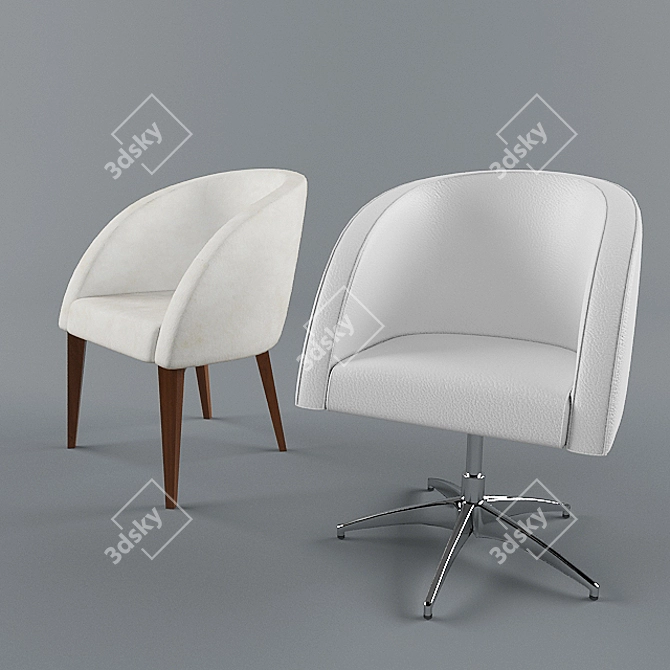 Sleek Modern Accent Chair 3D model image 1