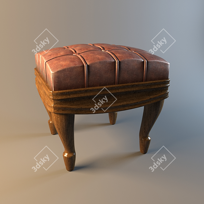 Classic Style Ottoman 3D model image 1