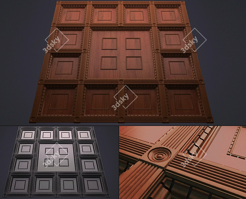 Title: Gainsborough Ceiling Tile - Endless Customization Options! 3D model image 2
