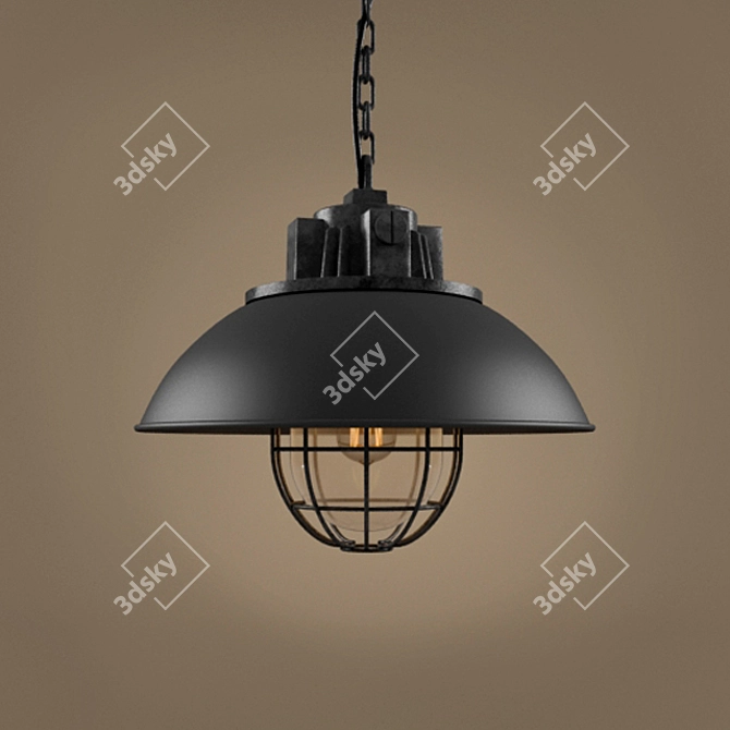 Industrial Charm: Restoration Hardware Lamp 3D model image 1