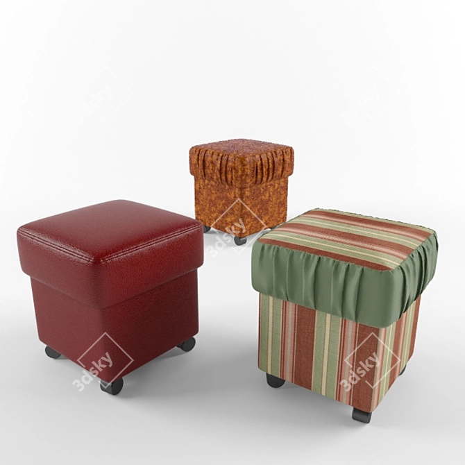 Soft Cube Puff Ottoman 3D model image 1