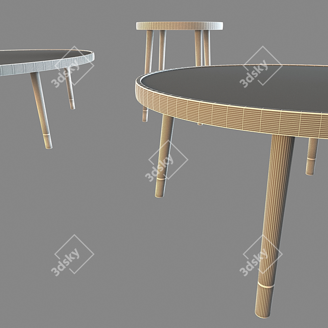 Sleek Coffee Table Set 3D model image 3