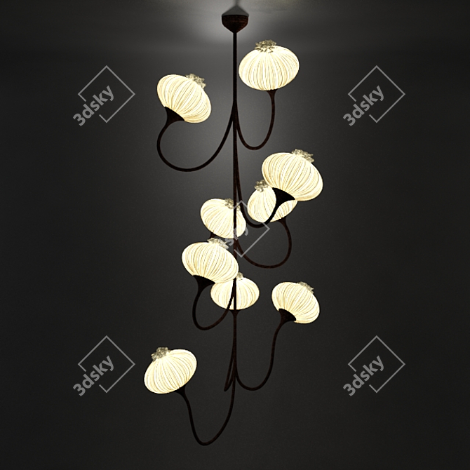 Title: Aqua Creations 9 Palms Chandelier 3D model image 1