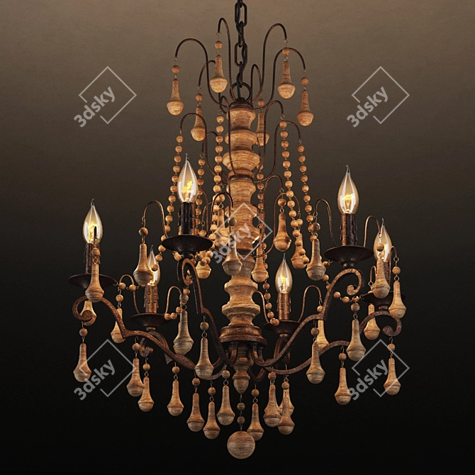 Elegant Josephine Chandelier 67cm 3D model image 1