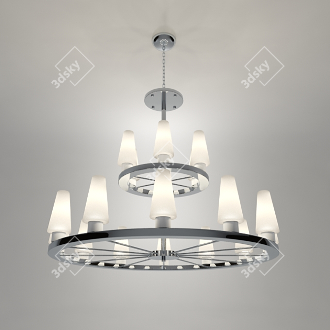 Elegant Atrium Chandelier 3D model image 1