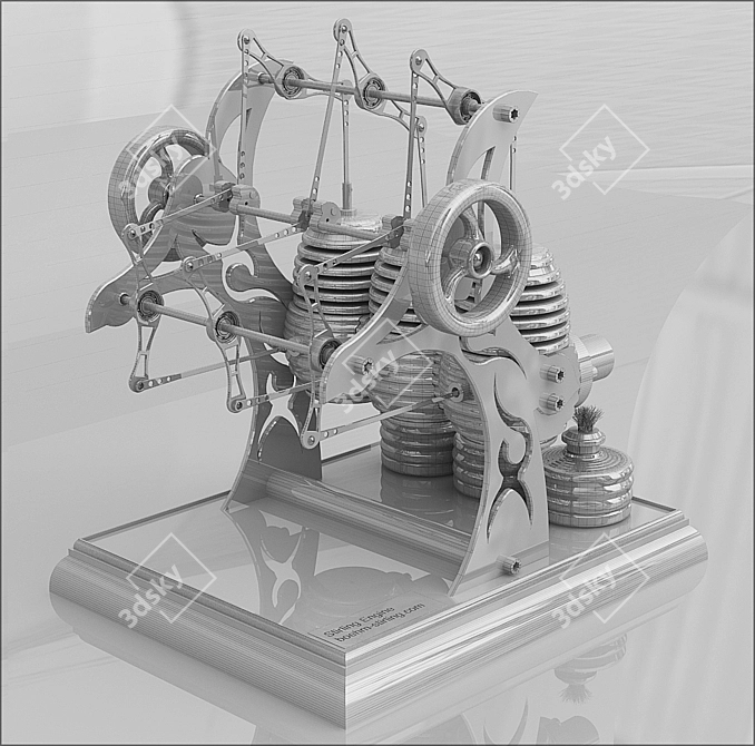 Stirling Engine Tattoo Machine 3D model image 3