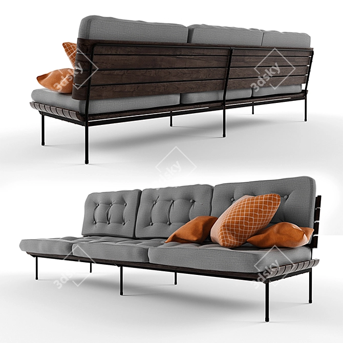 Brazilian Designer Sofa: Joaquim Tenreiro 3D model image 1