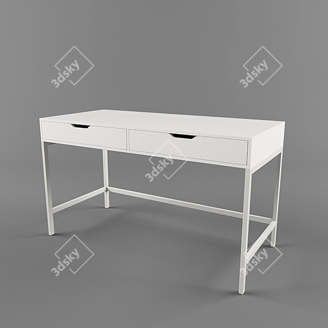 ALEX Writing Desk, White | 131x60x76 cm 3D model image 2