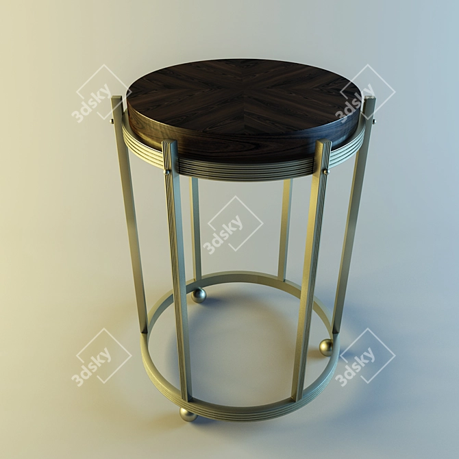 Baker-style Pridivanny Side Table 3D model image 1