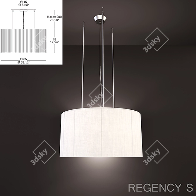 Elegant Italian Hanging Lamp Leucos REGENCY S 3D model image 1