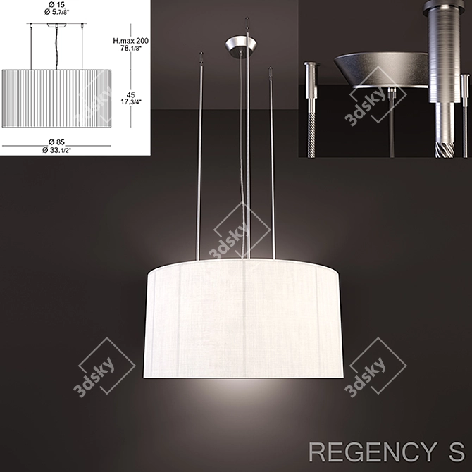 Elegant Italian Hanging Lamp Leucos REGENCY S 3D model image 2