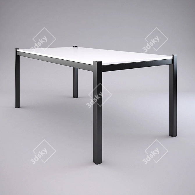 Elegant Monochrome Table 3D model image 1