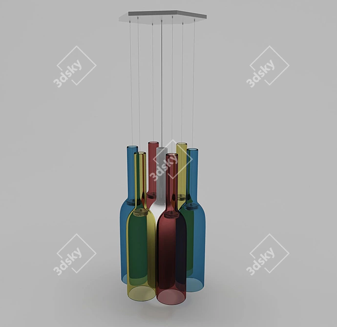 Designer Chandelier: Jar RGB 3D model image 1