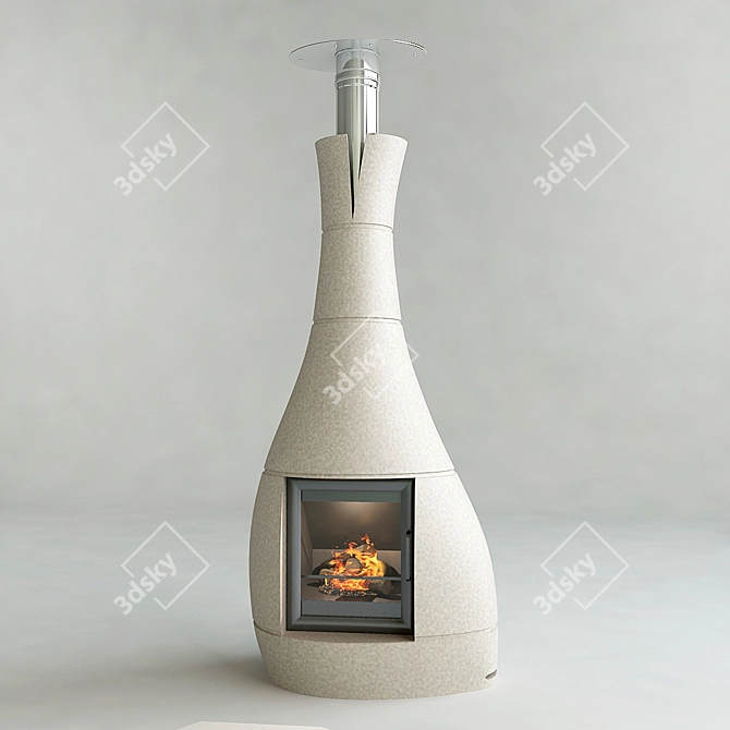 Title: Ceramic Fire Hearth 3D model image 1