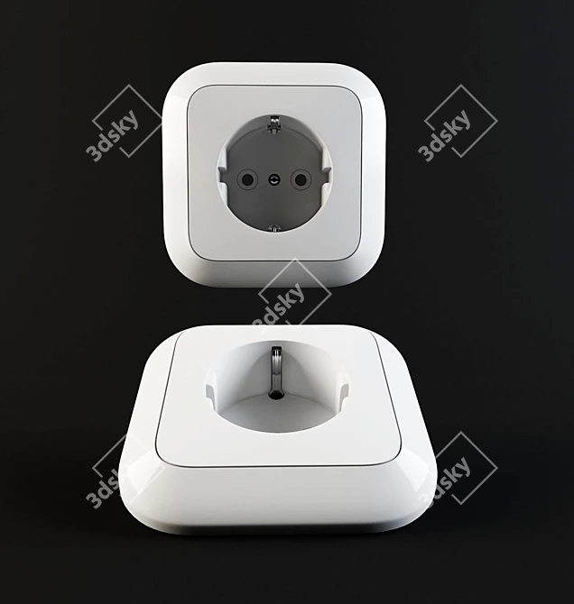 Real-Size Electric Socket 3D model image 1