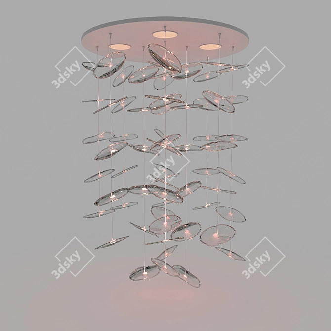 Exagon Ceiling Light: Stylish Cascade Design, Barovier & Toso 3D model image 1