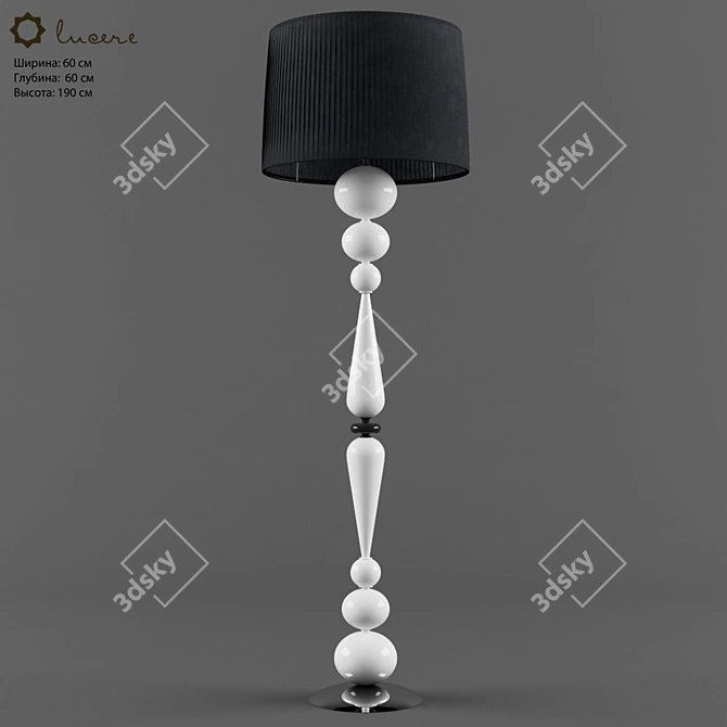 Black and White Floor Lamp 3D model image 1