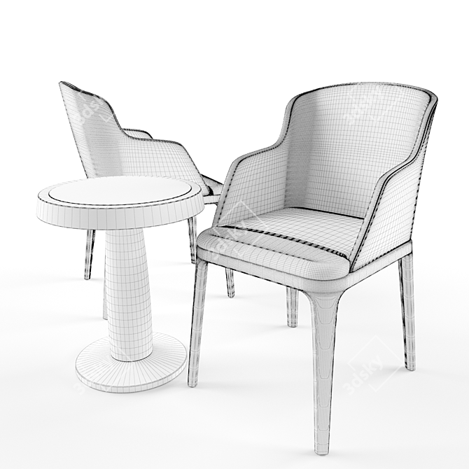 Poliform Grace & Anna: Stylish Chair and Table Set 3D model image 2