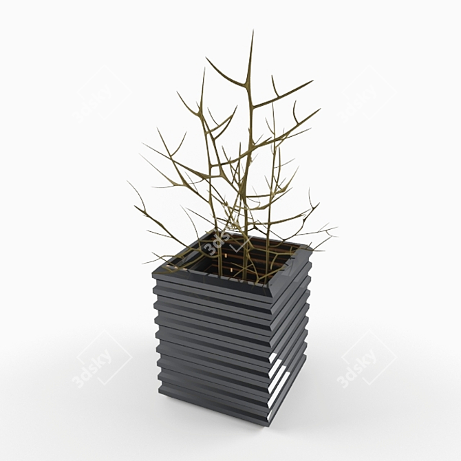 Elegant Branch Vase 3D model image 1