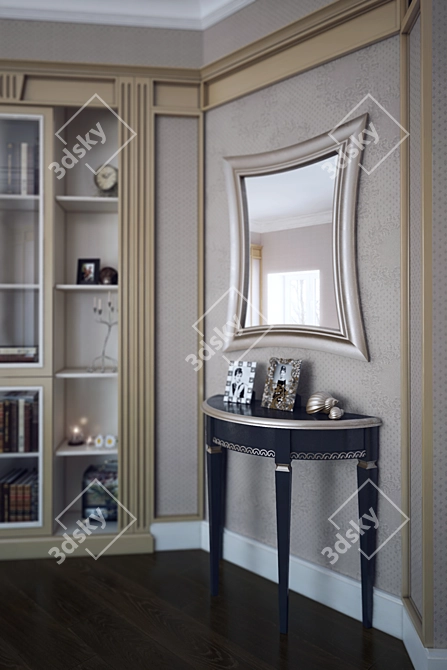 Elegant Vanity Table Set 3D model image 2