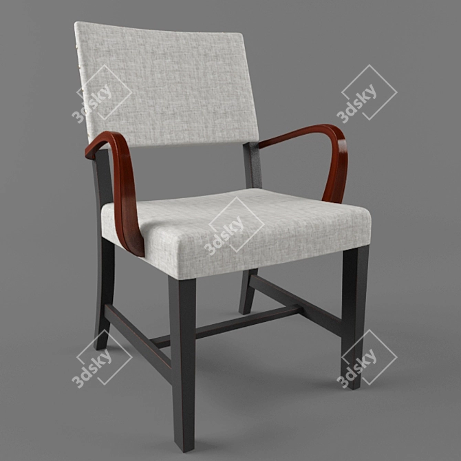 Italian Marchetti Chair | MM 504 | Fabric & Wood 3D model image 1