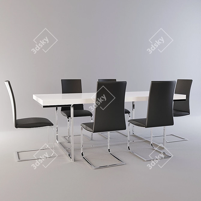 Vovo Dining Set - Elegant & Stylish 3D model image 1