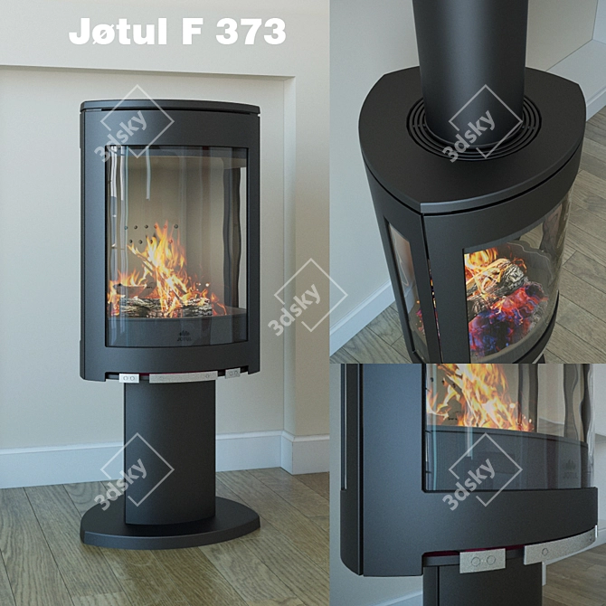 Jotul F 373: Stylish, Space-Saving Fireplace 3D model image 1
