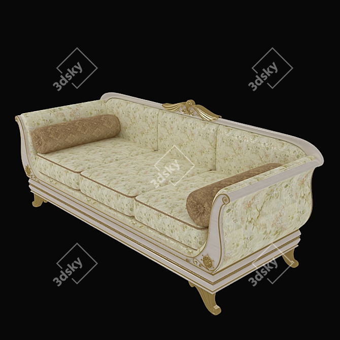 Modern Velvet Sofa 3D model image 2