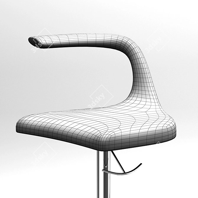 Modern Geometric Bar Stool 3D model image 3