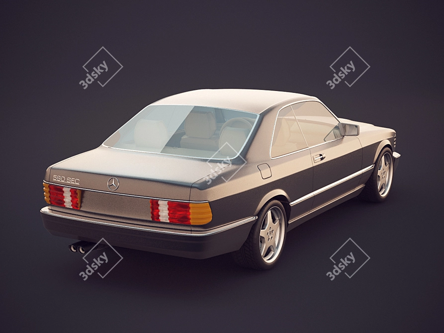 Vintage Mercedes 560SEC: Classic Elegance 3D model image 2