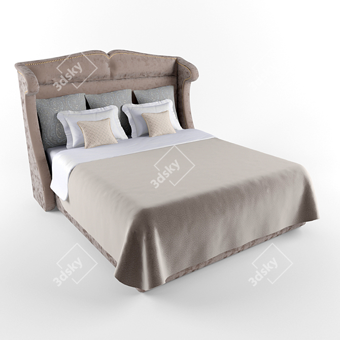 Elegant Verona King Bed 3D model image 1