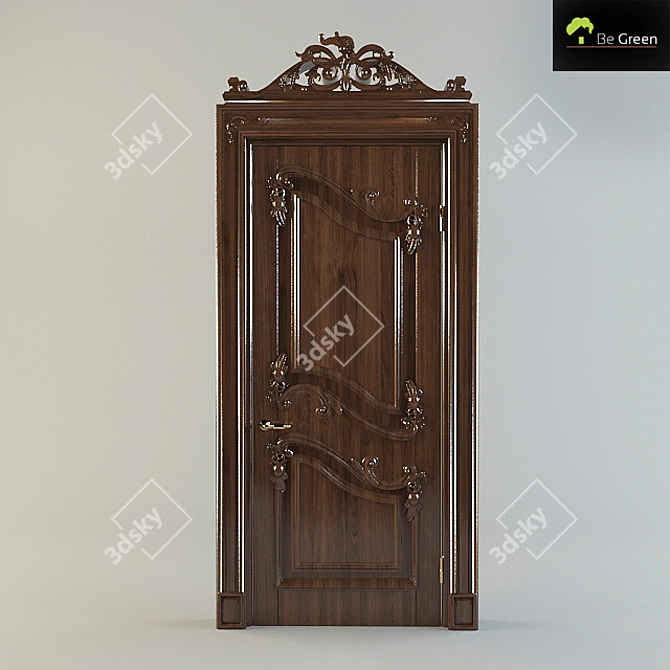 Veneto Wooden Interior Door 3D model image 1