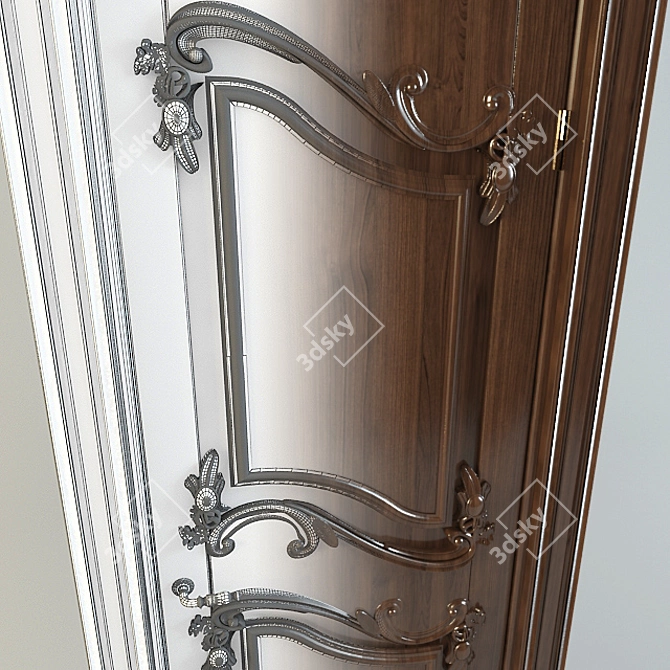 Veneto Wooden Interior Door 3D model image 2